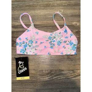 Art Class Girls' Size XS 4/5 Pink & Blue Floral Print Bikini Swim Top. NWT. U